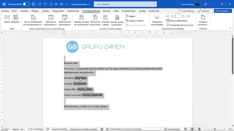Cómo es la doble selección en Word