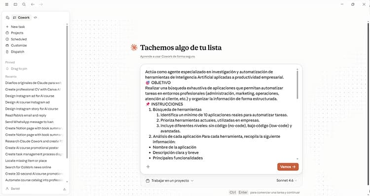 Claude Cowork screenshot
