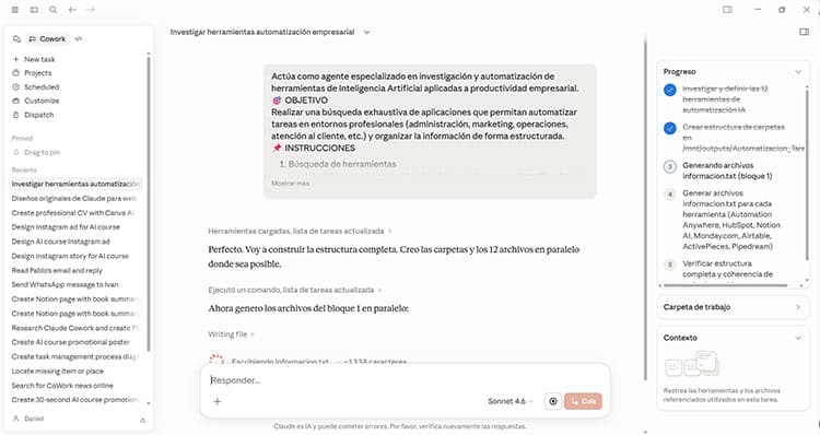 Claude herramientas de automatización screenshot